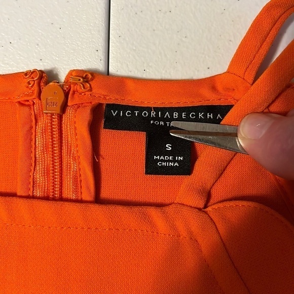 Victoria Beckham orange romper. Sz small - Picture 3 of 8